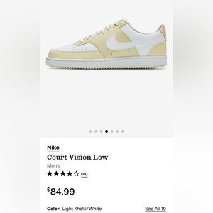 Nike Court Vision Low in Khaki and White